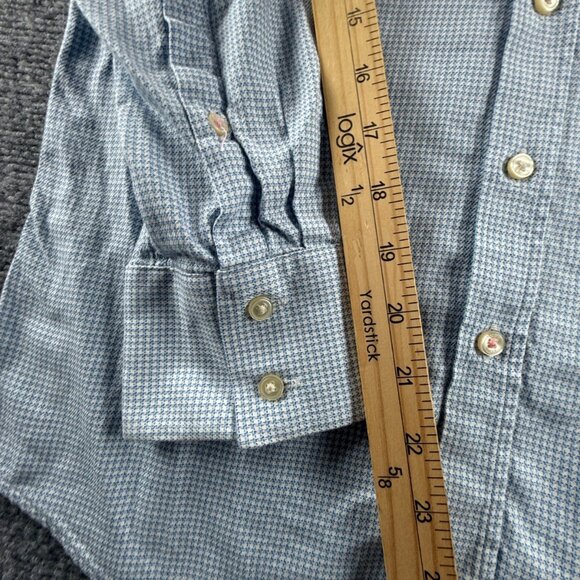 Thomas Pink Super Slim 14.5 Check Cotton Blue Shirt Long Sleeve Mens Button Up - Picture 11 of 16